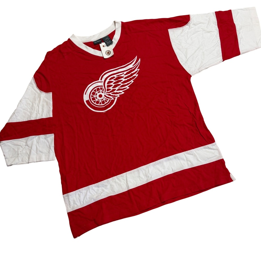 Pro Edge Detroit Red Wings NHL Jersey Shirt XL Red White Cotton NWT